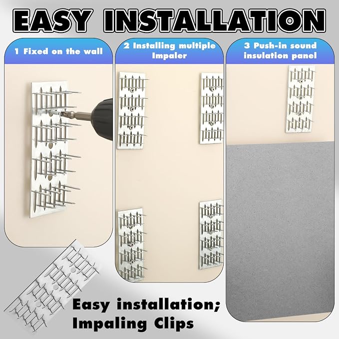 50 Pcs Blulu Impaling Clips Acoustic Panels, Drywall Repair Impaler Push-on - Image 3