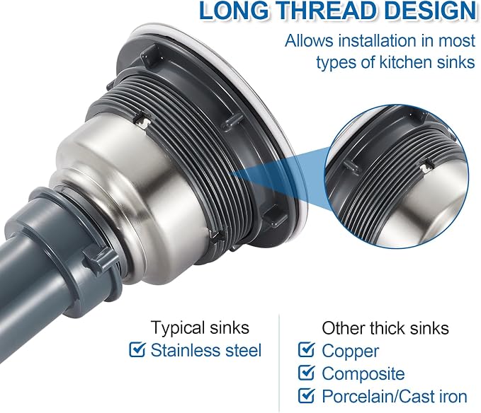 3-1/2-inch Kitchen Sink Drain - Image 5