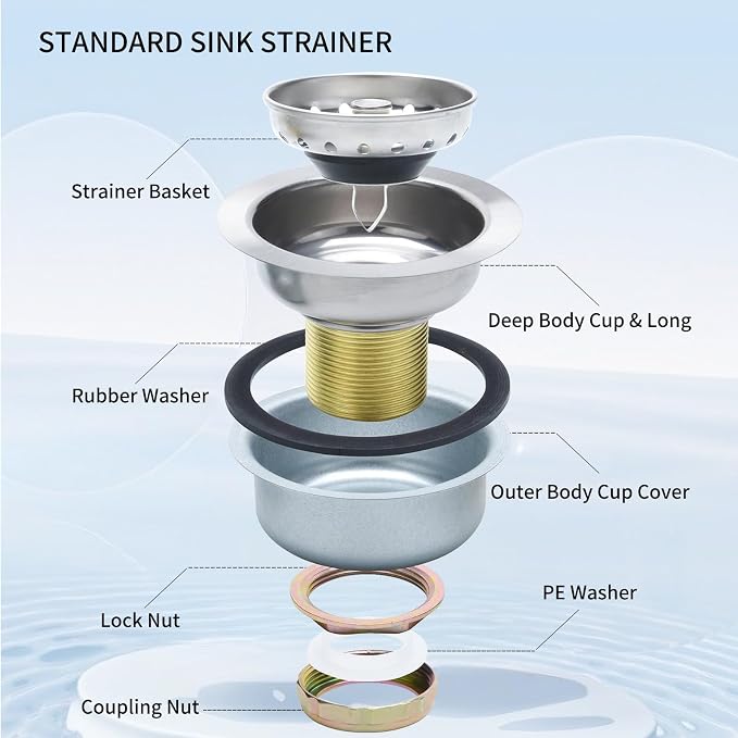 3-1/2 Inch Sink Drain Strainer, Kitchen Sink Drain Strainer, Kitchen Sink Drain - Image 6