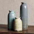 Modern Pottery Vase Set of 3, Neutral Ceramic Bottle Vases by CheeryStow