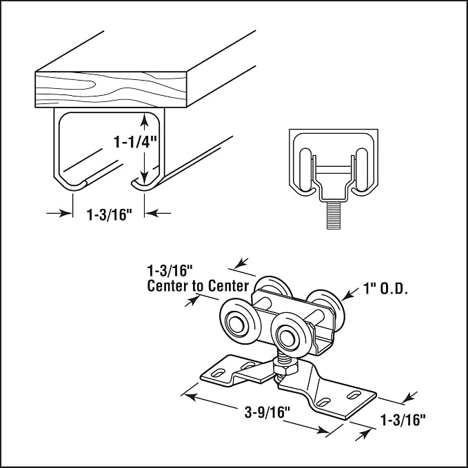 Prime-Line N 7410 Pocket Door Roller Assembly, 1 In., Single Pack | Convex - Image 3
