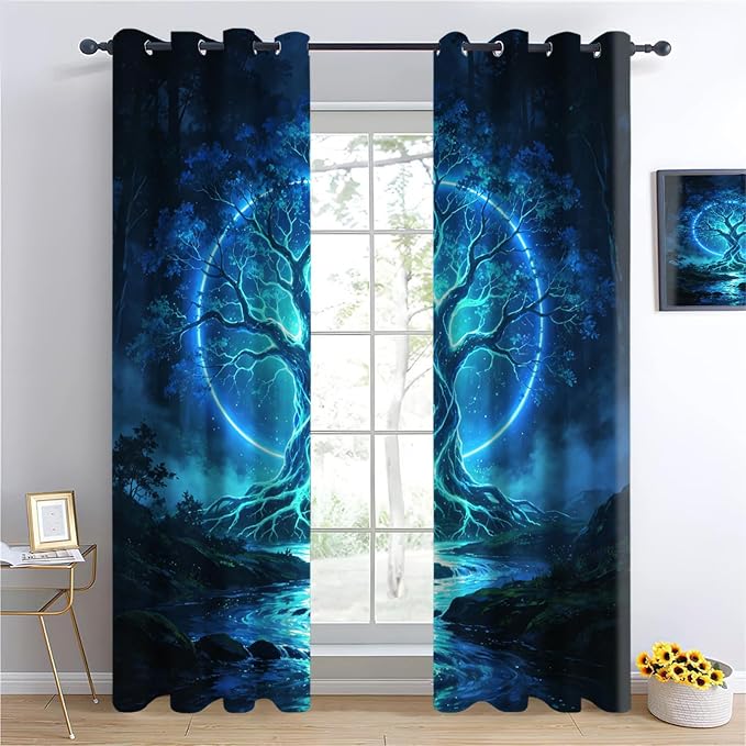 Tree of Life Curtain, Glowing Tree of Life Curtains - Image 3