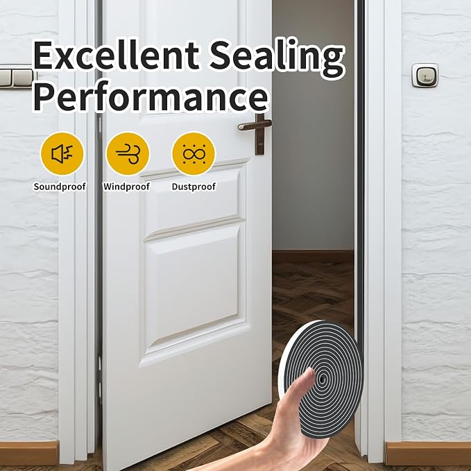 Weather Stripping Door Seal, High Density CR, 1/4 in x 1/16 in x 33Ft | Door - Image 7