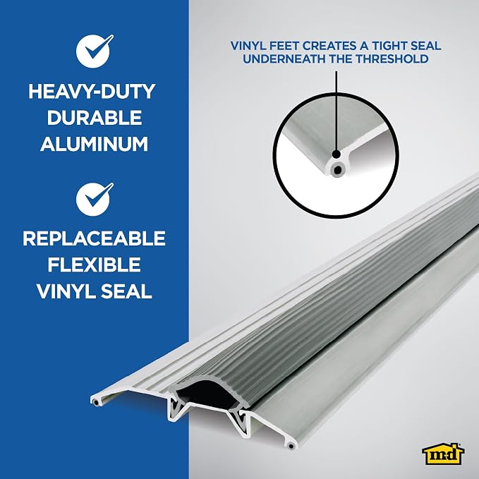 M-D Building Threshold, 3-3/4in x 3/4in x 36in | Heavy-Duty Aluminum, Flexible - Image 4
