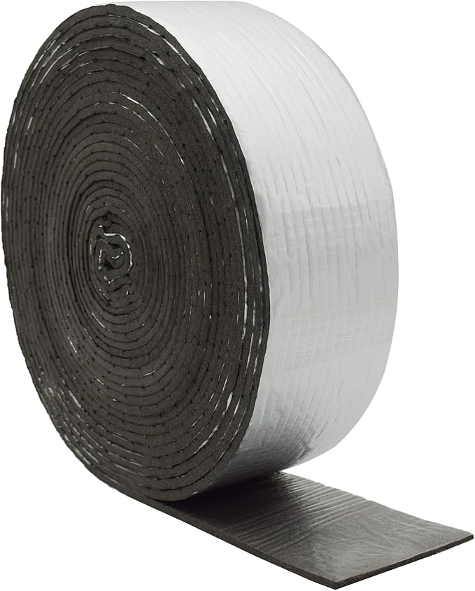 DOBTIM Foam Foil Pipe Insulation Wrap 3 in x 32 ft, Reflective Foil Insulation by DOBTIM