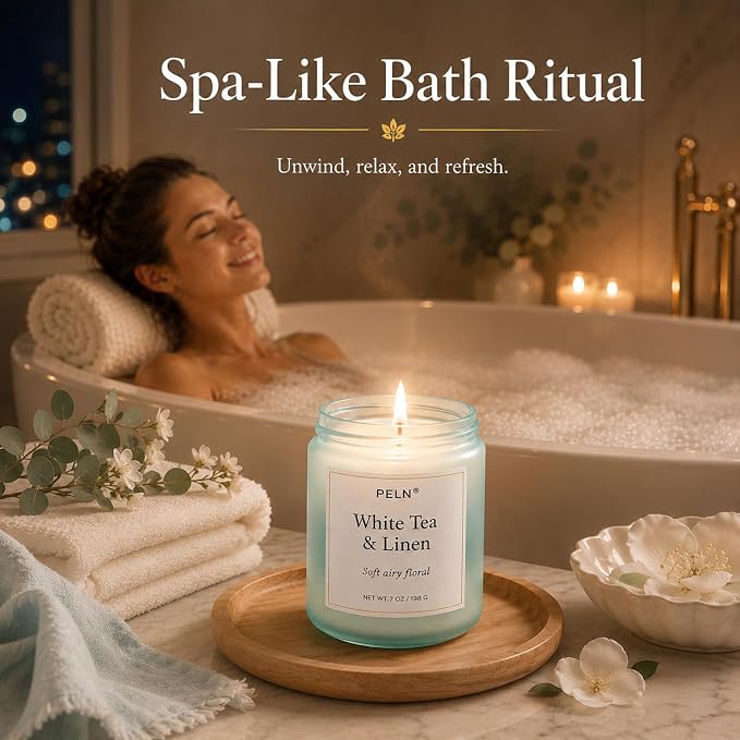 Scented Candles Gift Set, Fresh Botanical Scents | Eucalyptus, Sea Salt & - Image 5