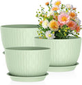 Meowell Large Flower Pots 12/10/9 inch, 3 Set Wide Plant Pots by Meowell