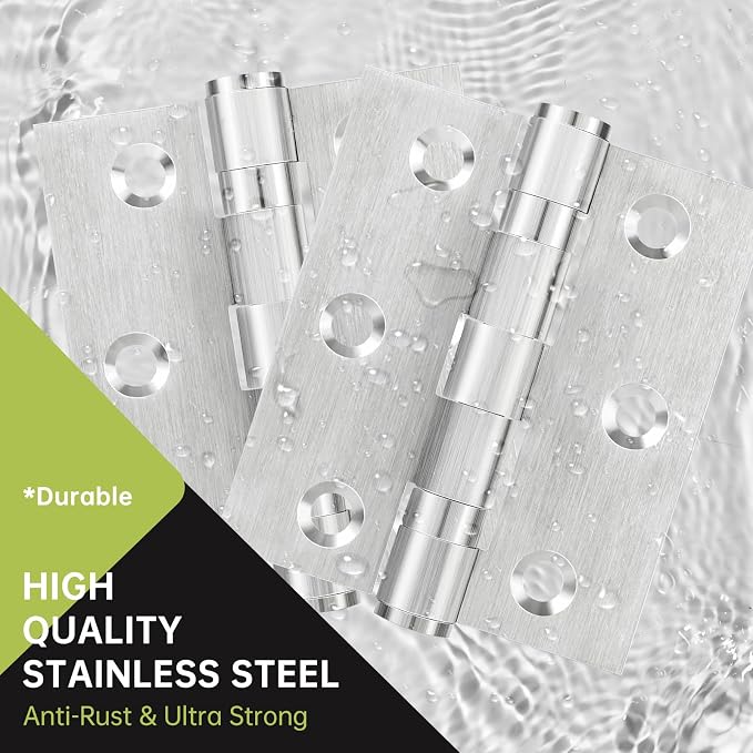 6Pcs Stainless Steel Door Hinges 3 Inch, Heavy Duty Ball Bearing Hinges - Image 5