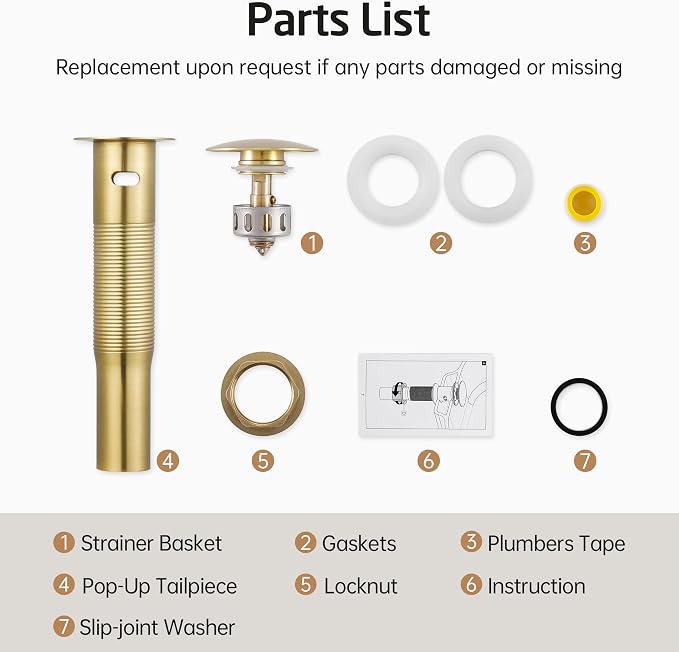 KES All Metal Bathroom Sink Drain - Image 9