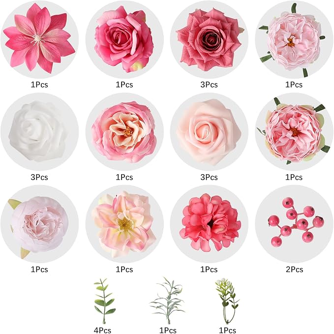 Artificial Flowers Fake Rose Flowers Dahlia - Image 9