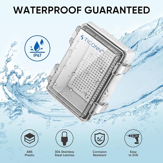 TICONN Outdoor Electrical Box Waterproof, ABS IP67 Junction Box Enclosure | - Image 2