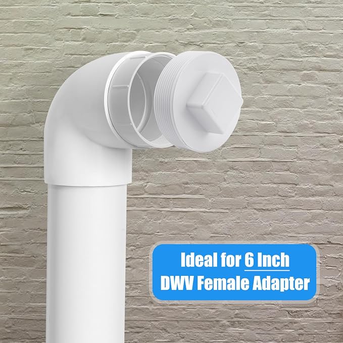 6" PVC Sewer Cleanout Plug Pipe Fitting, DWV Male Adapter Plug, Flush Sewer - Image 4