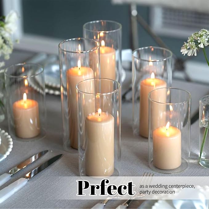 12Pack Glass Cylinder Vases for Centerpieces 6 Inch, Flower Vase for Wedding - Image 6