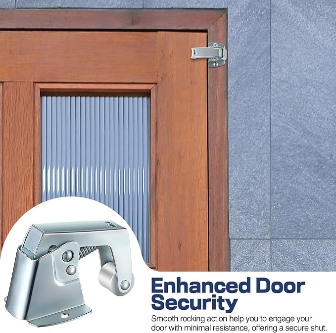 Dreyoo 2 Pack Screen and Storm Door Catch, 1-3/4 x 1-5/8 in, Sliver | Spring - Image 6