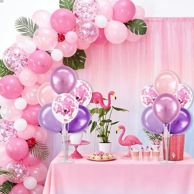 TONIFUL 4 Metallic Purple Pink Balloon Stand Balloon Centerpieces - Image 6