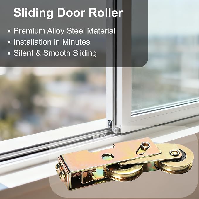 2 Pcs Sliding Door Rollers, Sliding Glass Door Rollers Replacement, Steel Ball - Image 4