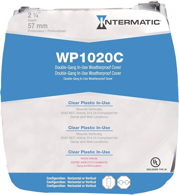 Intermatic WP1020C Deep Weatherproof Outlet Cover, Vertical | 2-1/4", GFCI and - Image 9