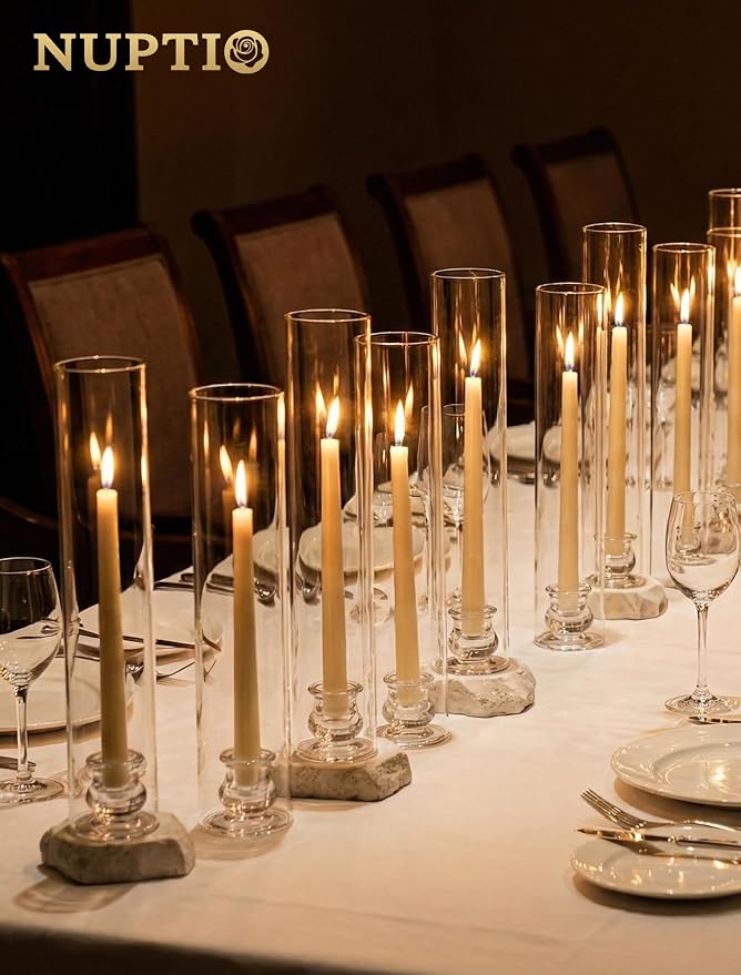NUPTIO Hurricane Glass Candle Holders Bulk - Image 6