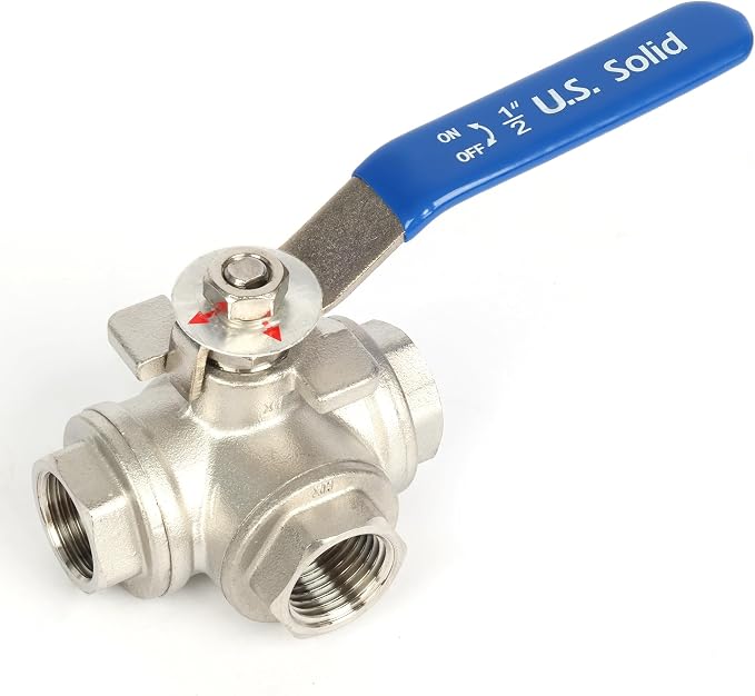 U.S. Solid 1/2" 3 Way Ball Valve - Image 9