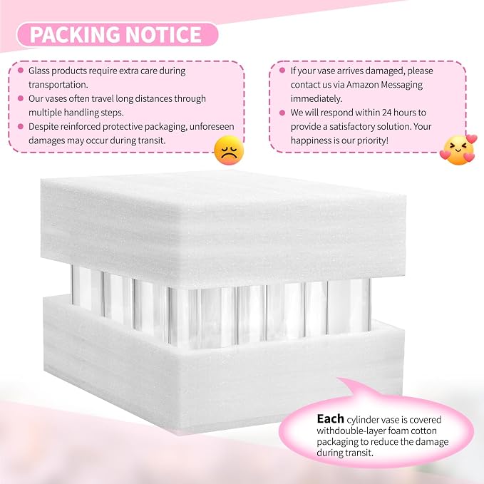 12Pack Glass Cylinder Vases for Centerpieces - Image 4