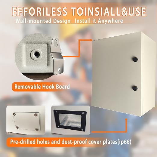 NBCYUNER 24x24x12 Electrical Enclosure Box NEMA 4 Outdoor Enclosure, IP66 - Image 6