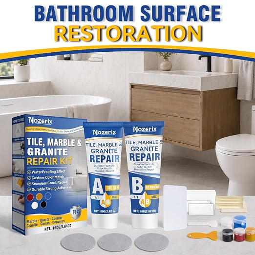 Porcelain Repair Kit, Waterproof Tile Repair Kit, Color Match, Strong Tub - Image 8