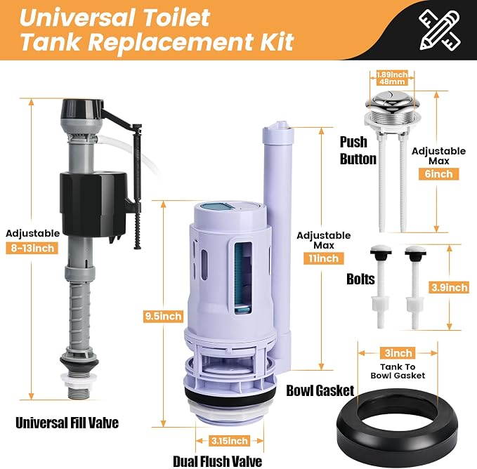 3-Inch Dual Flush Valve Replacement Kit - Image 7