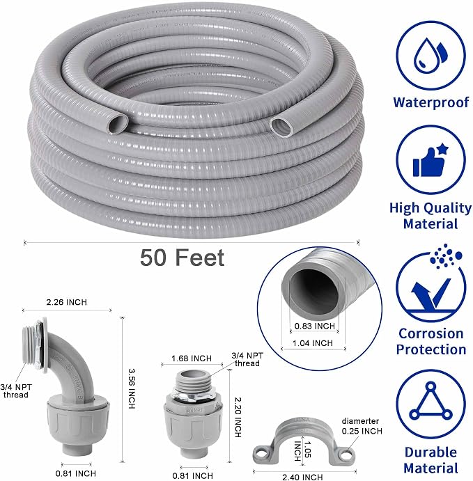Yariwiz Flexible Electrical Conduit Liquid Tight PVC Conduit Kit - Image 2