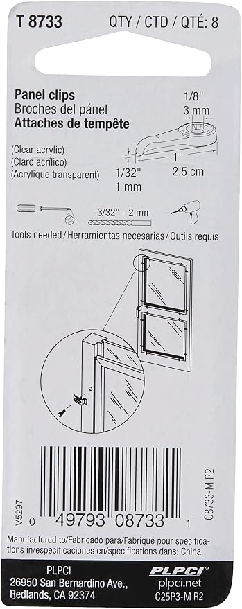 Prime-Line Storm Door Panel Clip, T 8733, 8 Pack, Mounting Hardware Included - Image 3