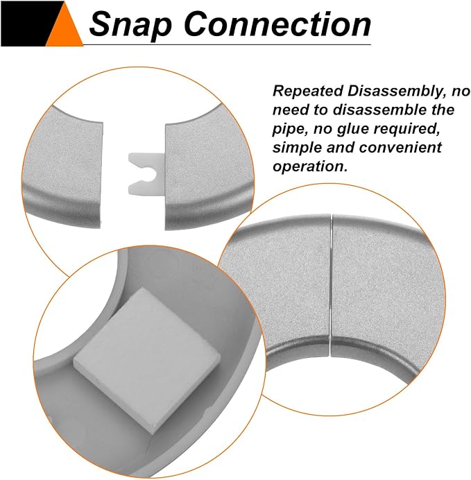 HARFINGTON 2pcs Wall Split Flange 33.5mm/1.3" Self-Adhesive Plumbing Cover - Image 4