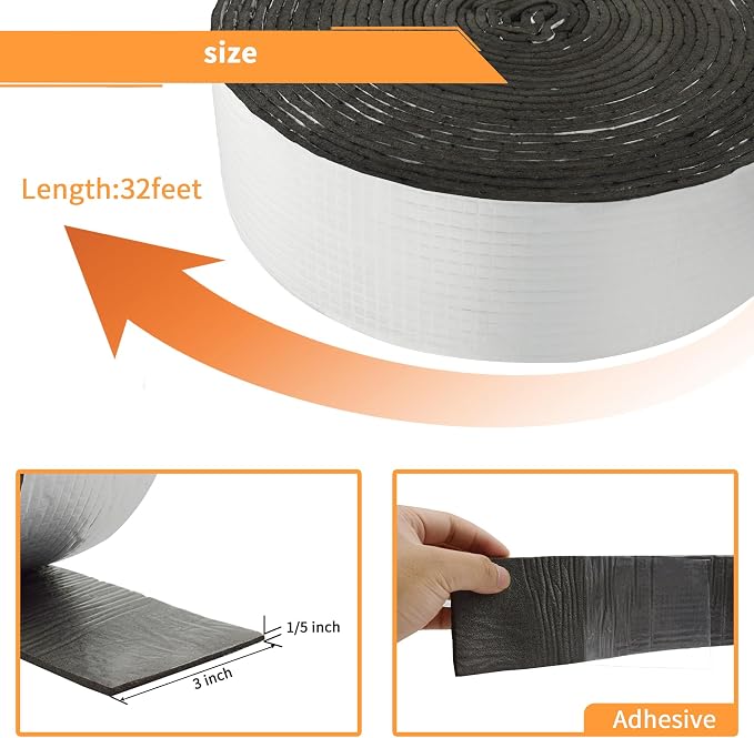 DOBTIM Foam Foil Pipe Insulation Wrap 3 in x 32 ft, Reflective Foil Insulation - Image 2