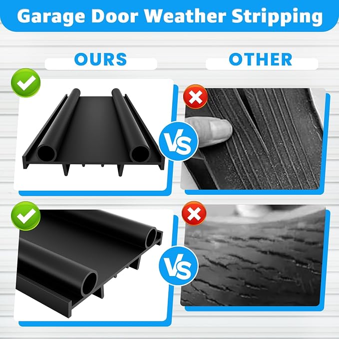 Upgraded TPE Garage Door Bottom Seal 20FT | U+Double O Advanced Sealing - Image 6
