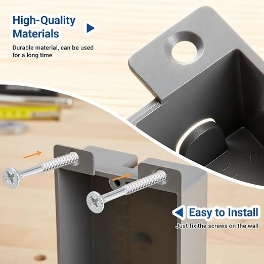 Relaxweex 16 Pack Plastic Shallow Electrical Box, 8 Cubic Inch Grey Shallow - Image 5