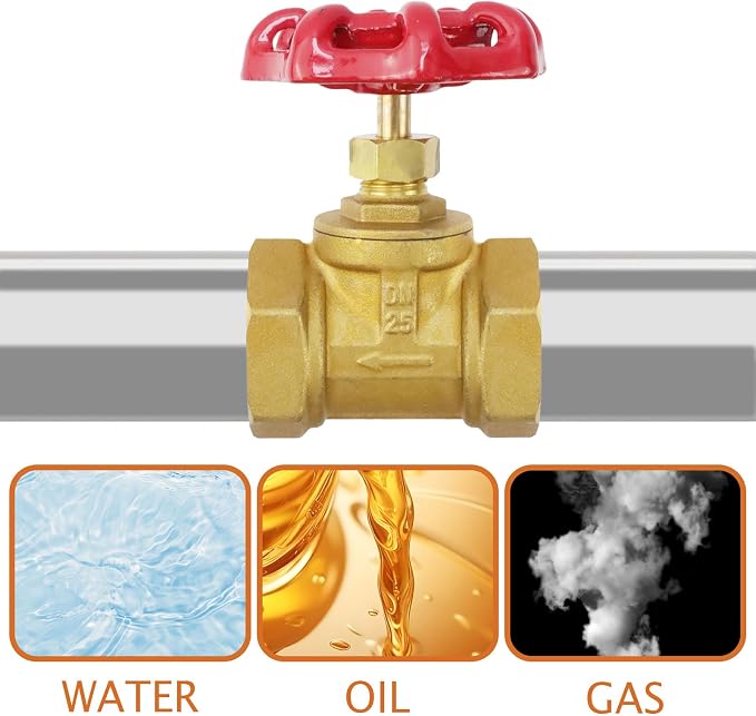 1Pcs Brass industrial Gate Valve DN25 1" Female - Image 3