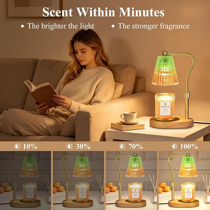 seenlast Green Gold Candle Warmer Lamp - Image 5
