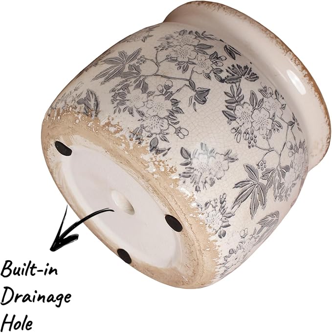 Vintage Ceramic Plant Pots, Old World Flower Pots - Image 3