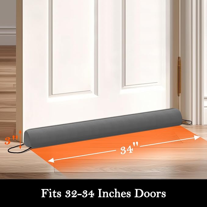 Sunolga Door Draft Stopper, Removable Washable Cover, Blocks Hot and Cold Air - Image 2