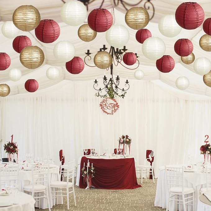 Paper Lanterns Party Decorations, Round Hanging Paper Lanterns Decorations - Image 6