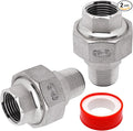 2PCS Cast Pipe Fittings Union, 1/2" NPT Male x 1/2" NPT Female 304 Stainless by SSYDIEN