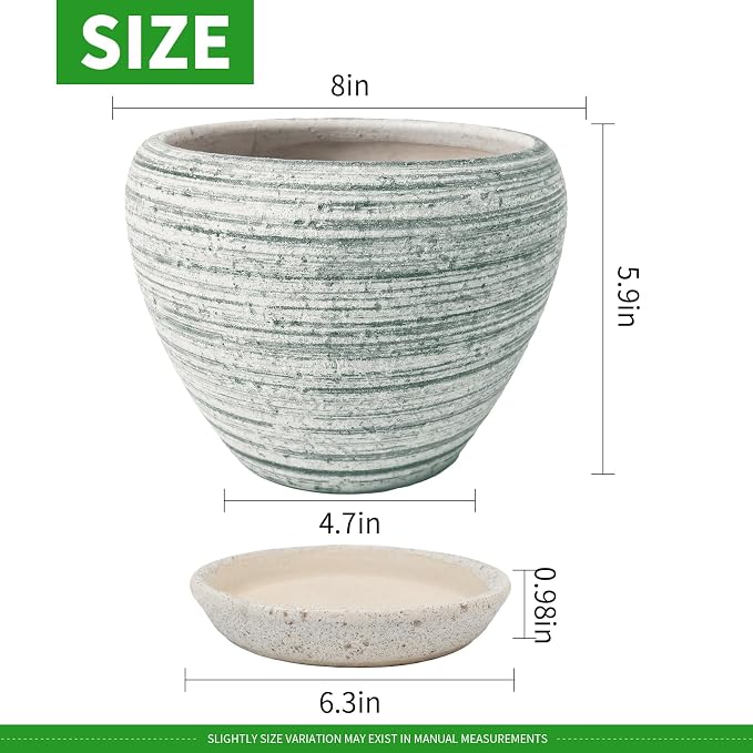 Deep Dream 8 Inch Plant Pots- Ceramic Pots - Image 3