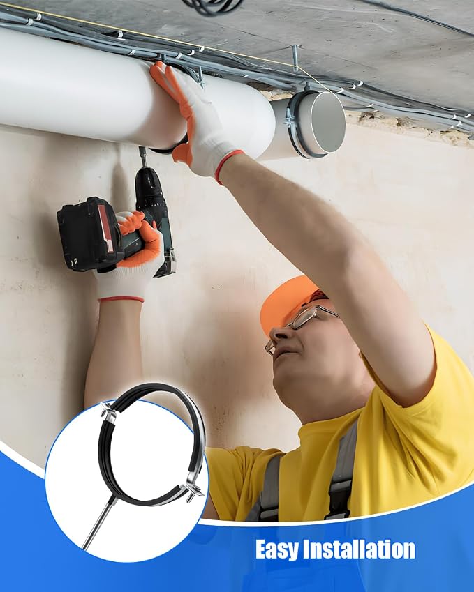10 Inch Adjustable Pipe Bracket, B Vent Wall Round Gas Vent Pipe Strap | Heavy - Image 6