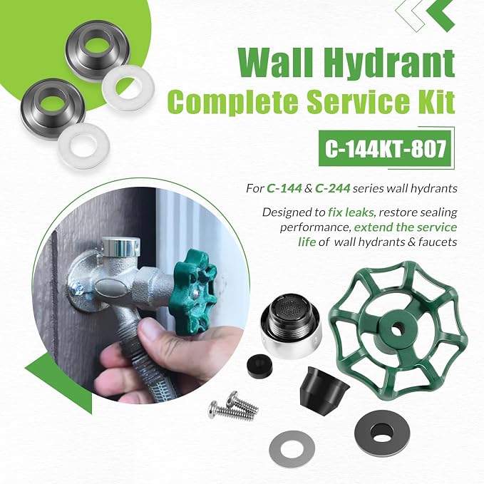 C-144KT-807 Wall Hydrant Complete Service Kit and 2 Pack C-134KT-803 Stem - Image 2