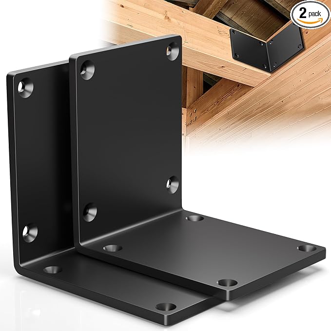 2 Pcs 8" X 8" X 6" Heavy Duty Steel L Angle Bracket by Dabolang