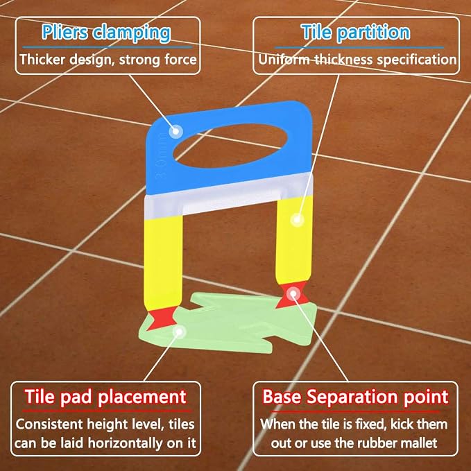 4000 PCS Tile Leveling System Clips 1/16'' 4000-Piece Tiles Leveler Spacers Tool - Image 4