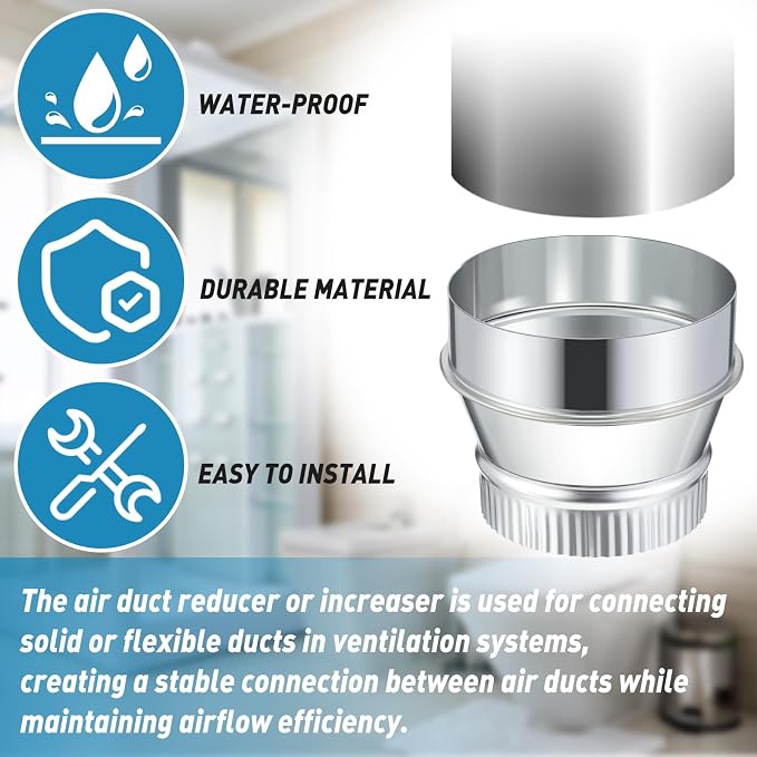 1 Pcs 6 Inch to 5 Inch Duct Reducer Increaser | Galvanized Steel Air Duct - Image 4