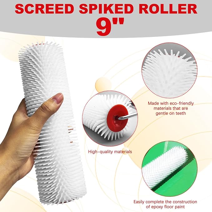 9 Inch Latex Floor Self Leveling Screed Spiked Roller - Image 3