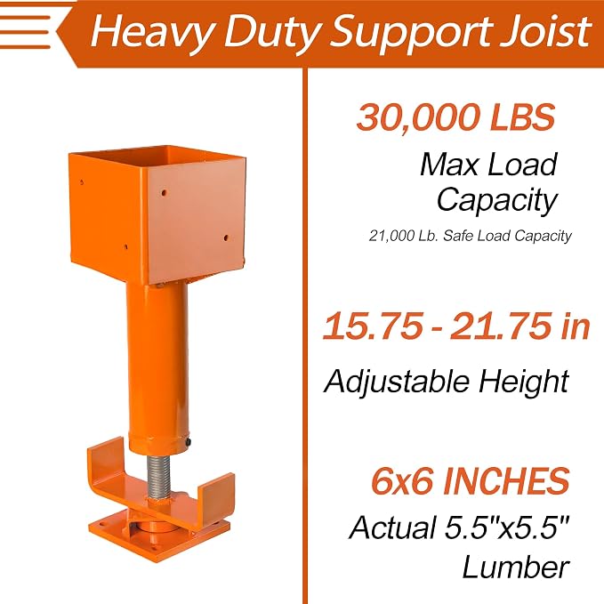 6x6 Screw Jack, Adjustable House Floor Jack - Image 7