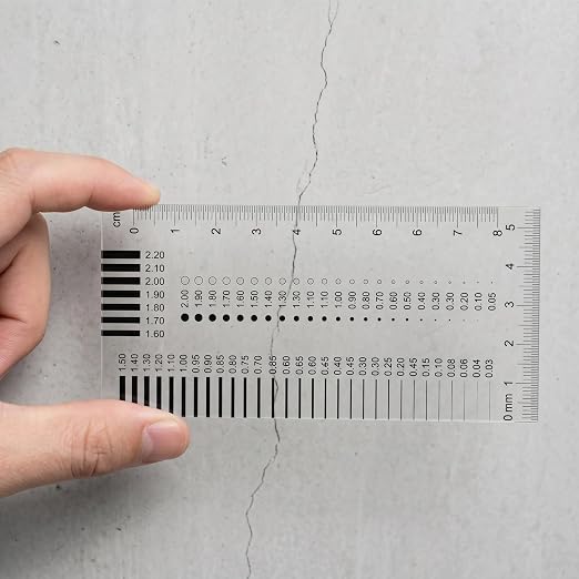 Lurrose Transparent Crack Width Gauge Spot Detection Ruler Pocket Size Ruler - Image 2