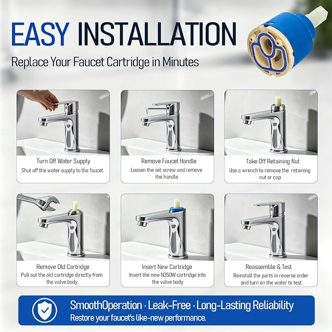 N40DW Ceramic Disc Faucet Cartridge - Image 6