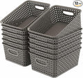 WYT 12-Pack Plastic Small Shelf Storage Weave Baskets by WYT